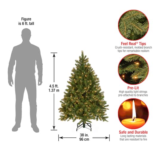 ft. Pre-lit Feel Real® Downswept Douglas Full Artificial Christmas Tree
